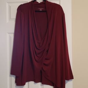 Burgundy wrap blouse